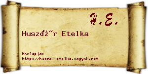 Huszár Etelka névjegykártya